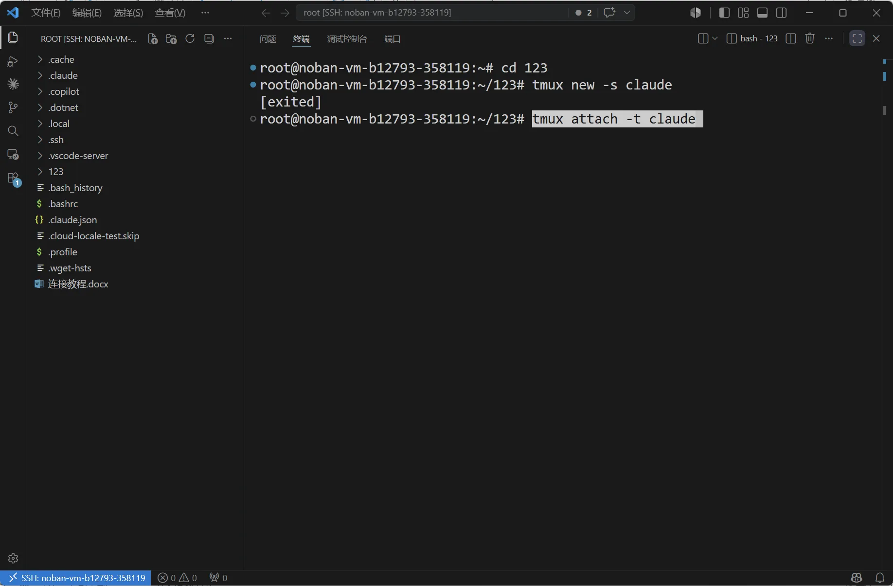 tmux attach 重连